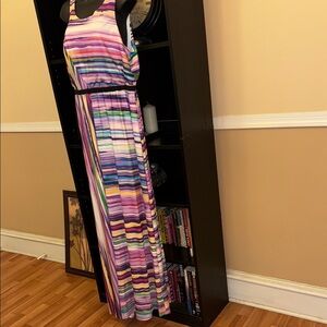 bebe Multicolor Striped Maxi Dress